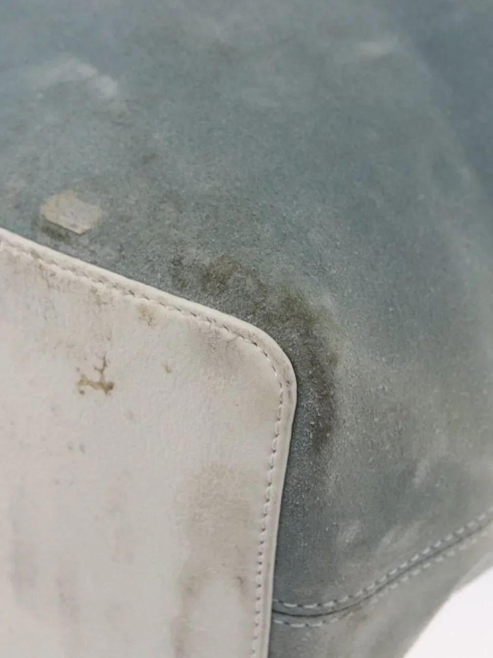 Authentic LOEWE Anagram Shoulder Bag Suede Leather Light Blue Silver - Picture 6 of 16